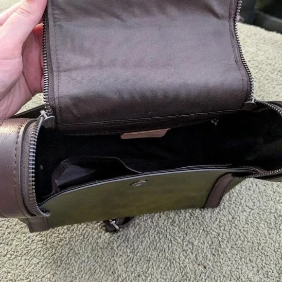 Retro Real Leather Shoulder Bag with Bow Detail - Picture 6 of 8